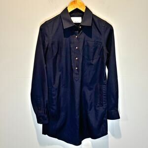 Trovata Marin Navy Long Sleeve Shirt Dress - size Small